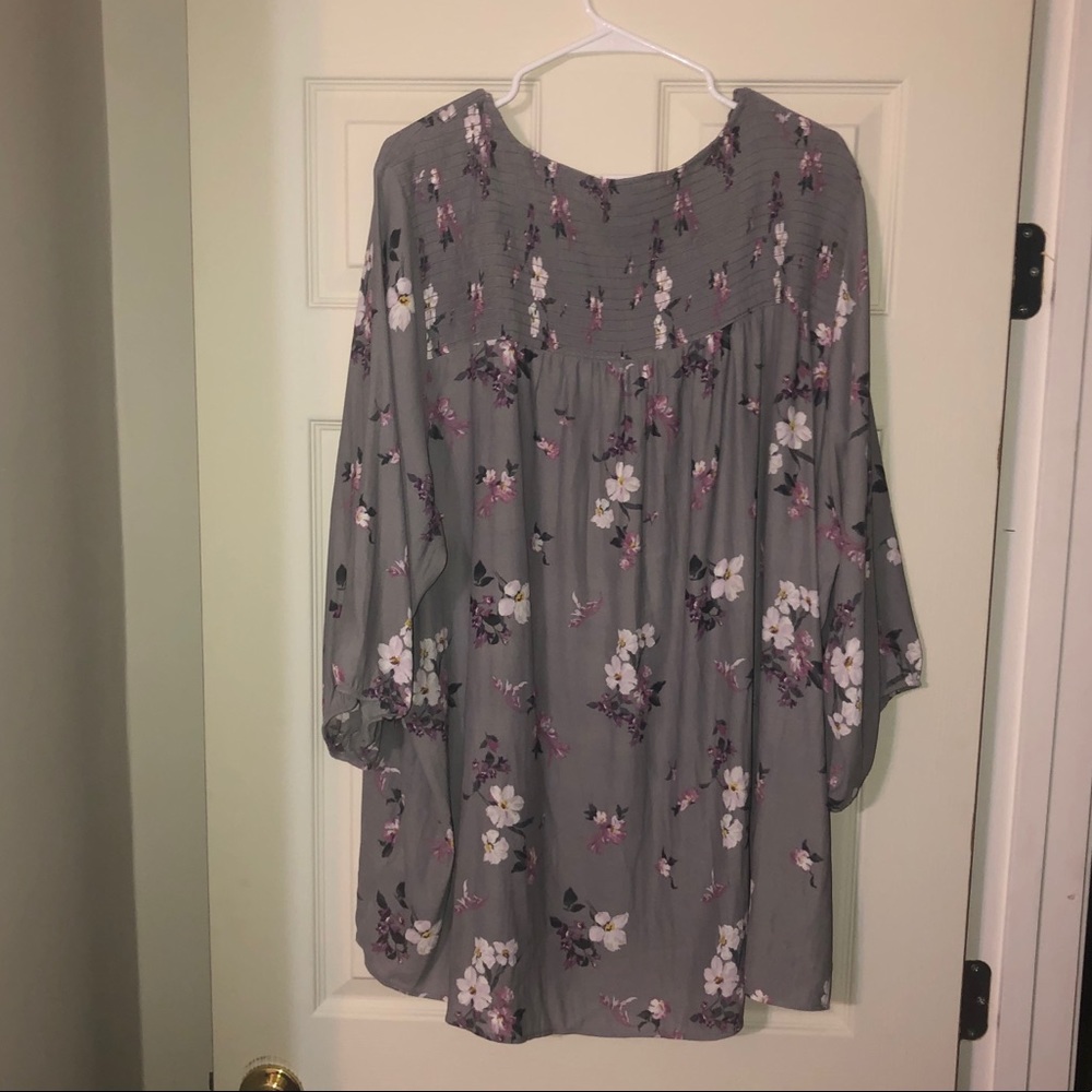 Torrid Gray Floral Blouse - Picture 2 of 2